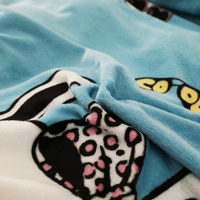 91家纺网 家纺一手货源 找家纺 迷仙巢 2020新款160克法莱绒印花四件套 可爱兔