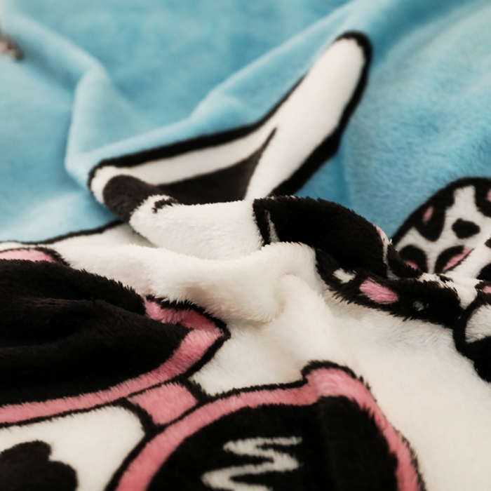 91家纺网 家纺一手货源 找家纺 迷仙巢 2020新款160克法莱绒印花四件套 可爱兔