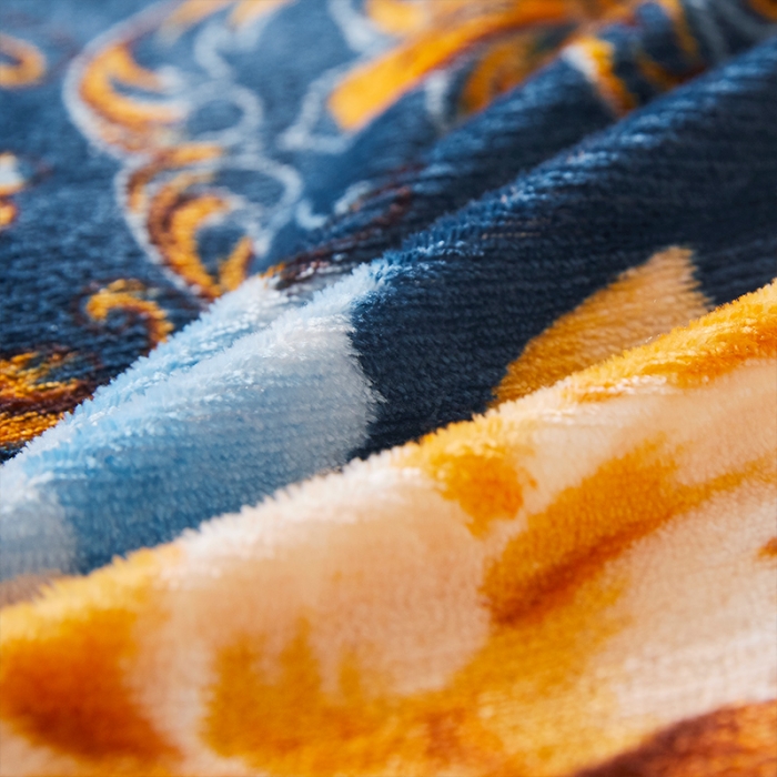 91家纺网 家纺一手货源 找家纺 迷仙巢 2020新款牛奶金貂绒四件套 富贵人生