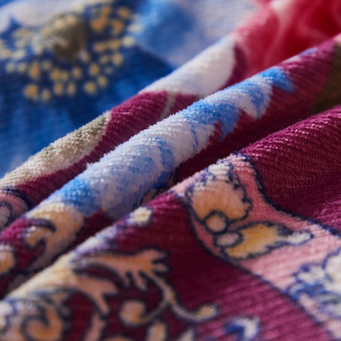 91家纺网 家纺一手货源 找家纺 迷仙巢 2020新款牛奶金貂绒四件套 国色天香