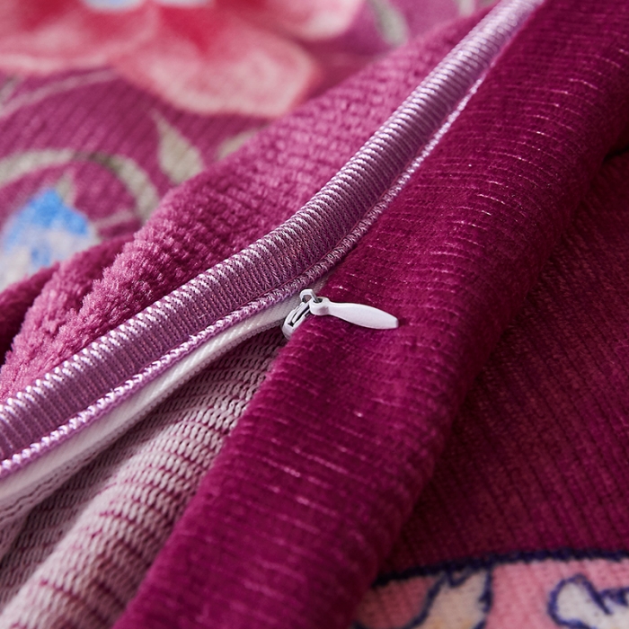 91家纺网 家纺一手货源 找家纺 迷仙巢 2020新款牛奶金貂绒四件套 国色天香