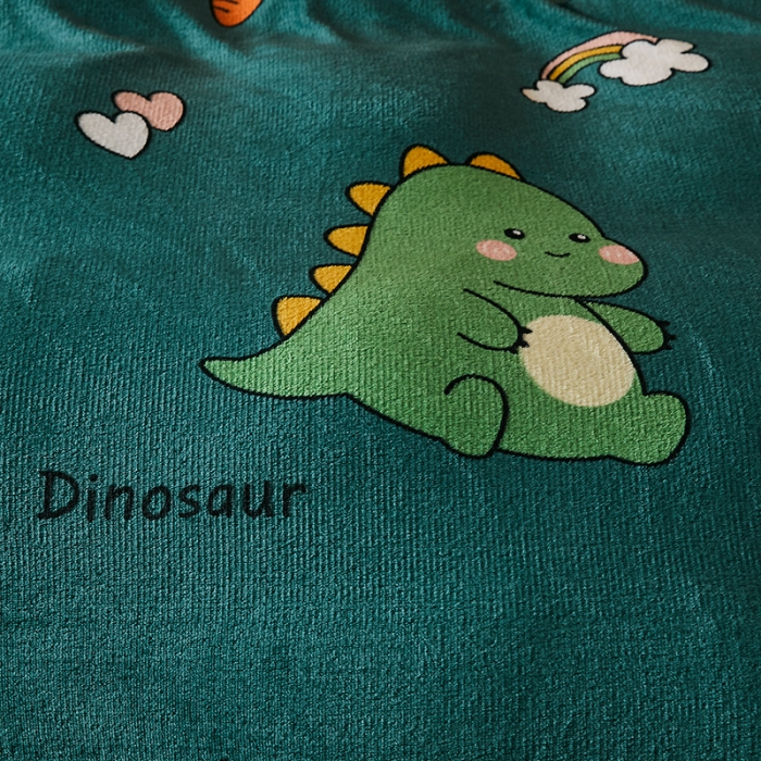 91家纺网 家纺一手货源 找家纺 迷仙巢 2020新款牛奶金貂绒四件套 恐龙