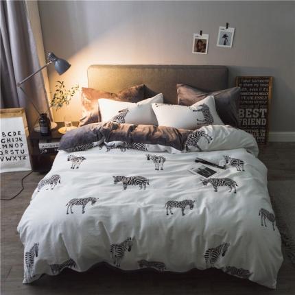 91家纺网 家纺一手货源 找家纺 （总）艾佳 2025新款全棉棉加绒男士风宝宝水晶绒四件套