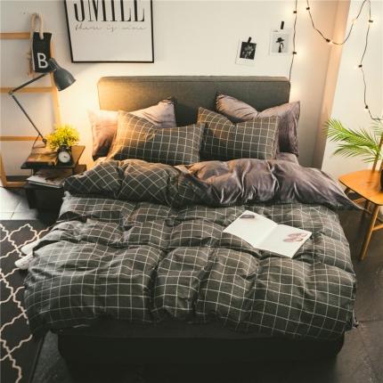 91家纺网 家纺一手货源 找家纺 （总）艾佳 2025新款全棉棉加绒男士风宝宝水晶绒四件套