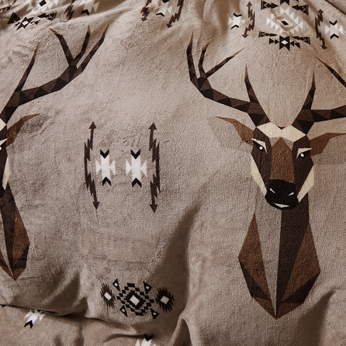 91家纺网 家纺一手货源 找家纺 迷仙巢 2020新款牛奶金貂绒四件套 麋鹿