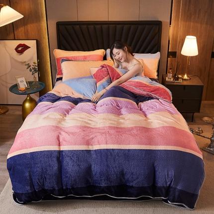 91家纺网 家纺一手货源 找家纺 迷仙巢 2020新款牛奶金貂绒四件套 品味