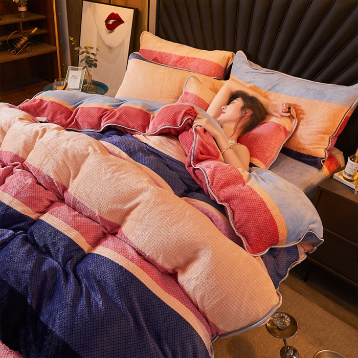 91家纺网 家纺一手货源 找家纺 迷仙巢 2020新款牛奶金貂绒四件套 品味