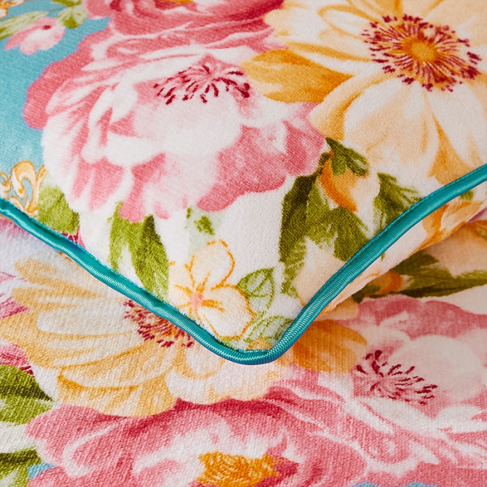 91家纺网 家纺一手货源 找家纺 迷仙巢 2020新款牛奶金貂绒四件套 五月花情