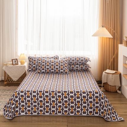 安美家家家纺 2020新款床盖三件套 韩国几何紫