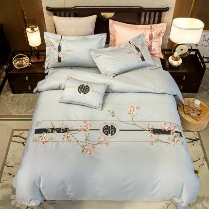 91家纺网 家纺一手货源 找家纺 （总）青竹苑 2020新款60s全棉长绒棉绣花四件套