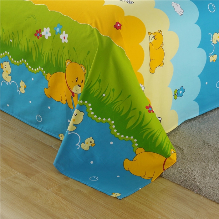 91家纺网 家纺一手货源 找家纺 雨萝家纺 2020新款12868全棉纯棉床单 呆呆熊