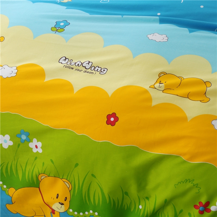 91家纺网 家纺一手货源 找家纺 雨萝家纺 2020新款12868全棉纯棉床单 呆呆熊