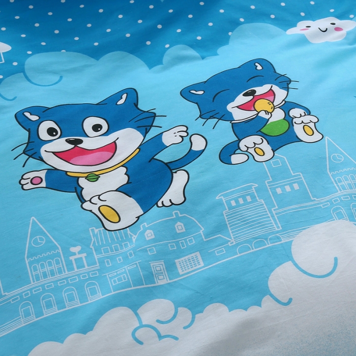 91家纺网 家纺一手货源 找家纺 雨萝家纺 2020新款12868全棉纯棉床单 可爱大脸猫