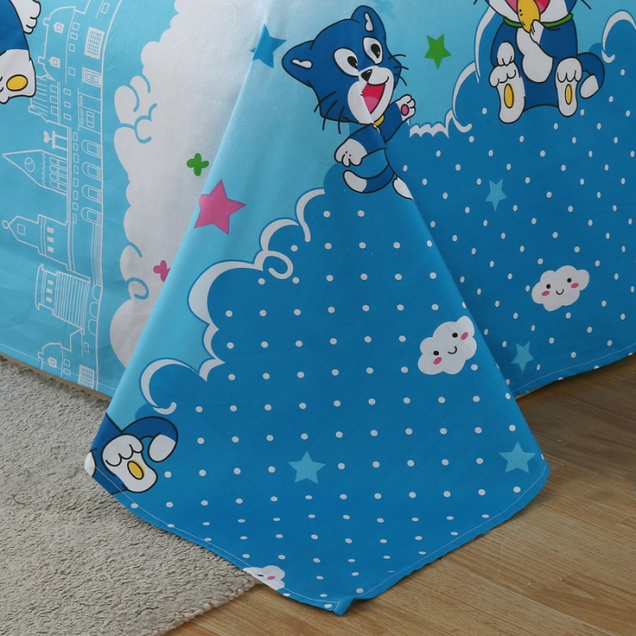 91家纺网 家纺一手货源 找家纺 雨萝家纺 2020新款12868全棉纯棉床单 可爱大脸猫