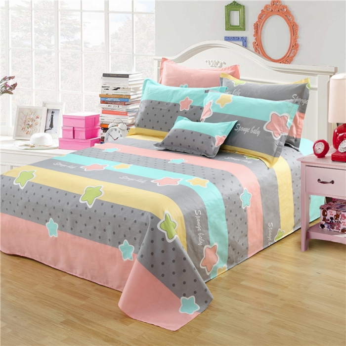 91家纺网 家纺一手货源 找家纺 雨萝家纺 2020新款12868全棉纯棉床单 亮晶晶