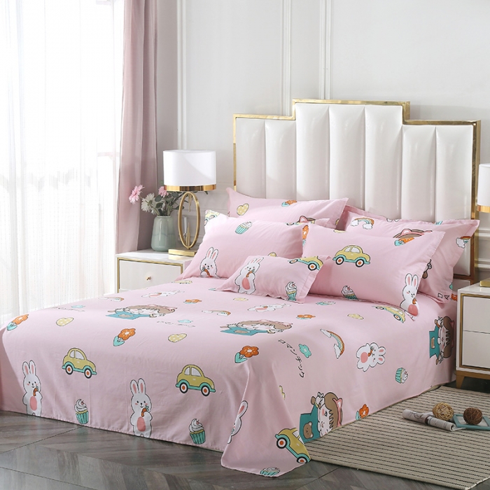 91家纺网 家纺一手货源 找家纺 雨萝家纺 2020新款12868全棉纯棉床单 小女孩