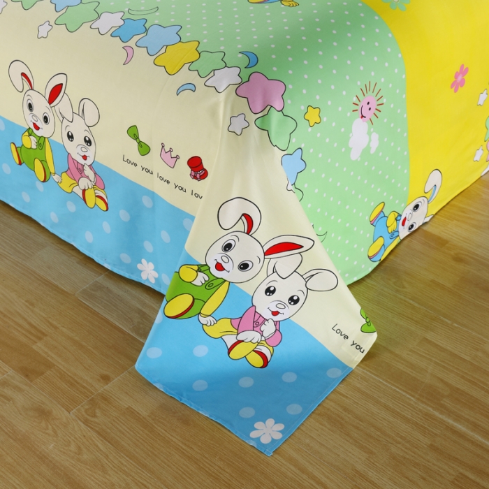 91家纺网 家纺一手货源 找家纺 雨萝家纺 2020新款12868全棉纯棉床单 星月兔