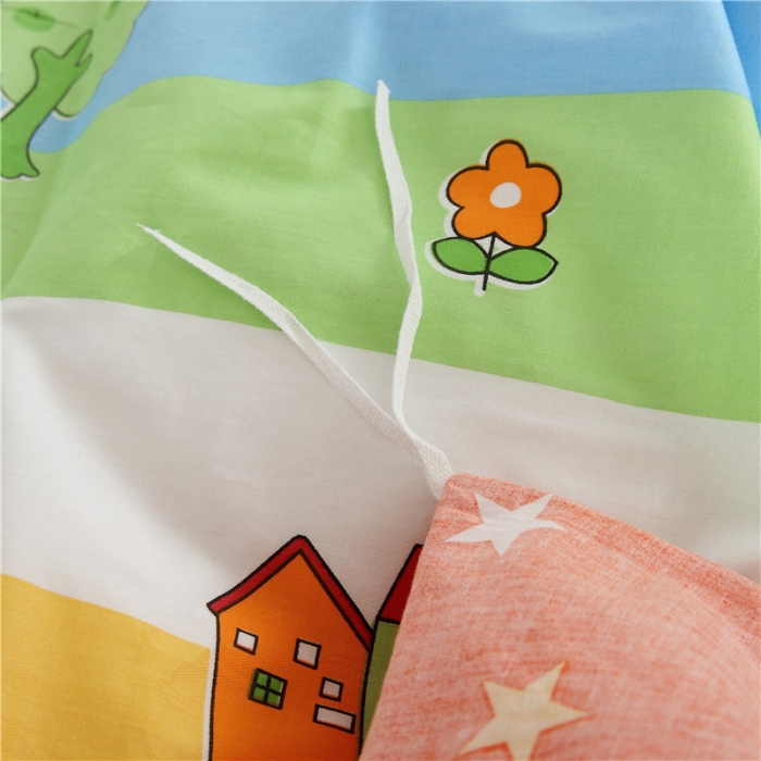 91家纺网 家纺一手货源 找家纺 雨萝家纺 2020新款12868全棉纯棉被套 彩虹牧场