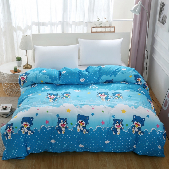 91家纺网 家纺一手货源 找家纺 雨萝家纺 2020新款12868全棉纯棉被套 可爱大脸猫