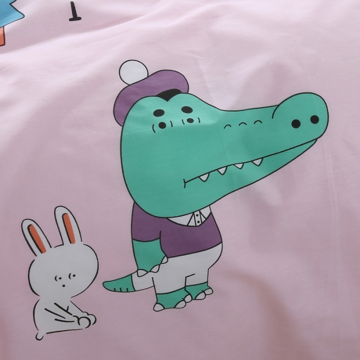 91家纺网 家纺一手货源 找家纺 雨萝家纺 2020新款12868全棉纯棉被套 萌宠世界