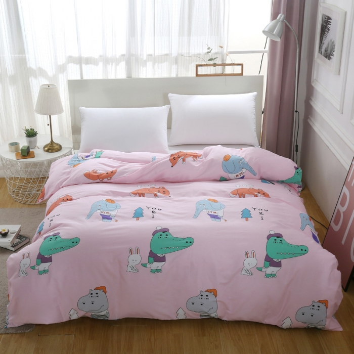 91家纺网 家纺一手货源 找家纺 雨萝家纺 2020新款12868全棉纯棉被套 萌宠世界