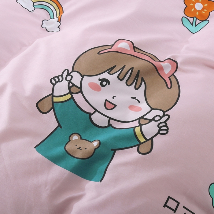 91家纺网 家纺一手货源 找家纺 雨萝家纺 2020新款12868全棉纯棉被套 小女孩