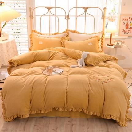 91家纺网 家纺一手货源 找家纺 （总）艾米家居 2020新款牛奶绒四件套花语系列