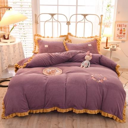 91家纺网 家纺一手货源 找家纺 （总）艾米家居 2020新款牛奶绒四件套花语系列