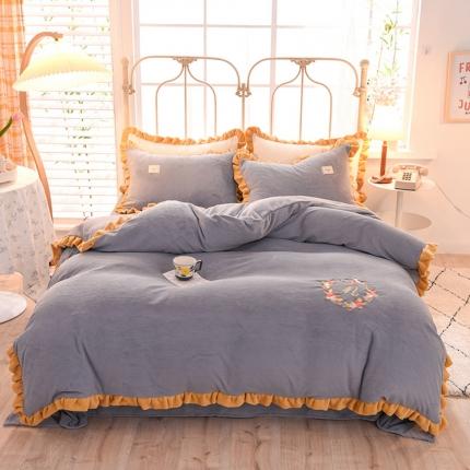 91家纺网 家纺一手货源 找家纺 （总）艾米家居 2020新款牛奶绒四件套花语系列