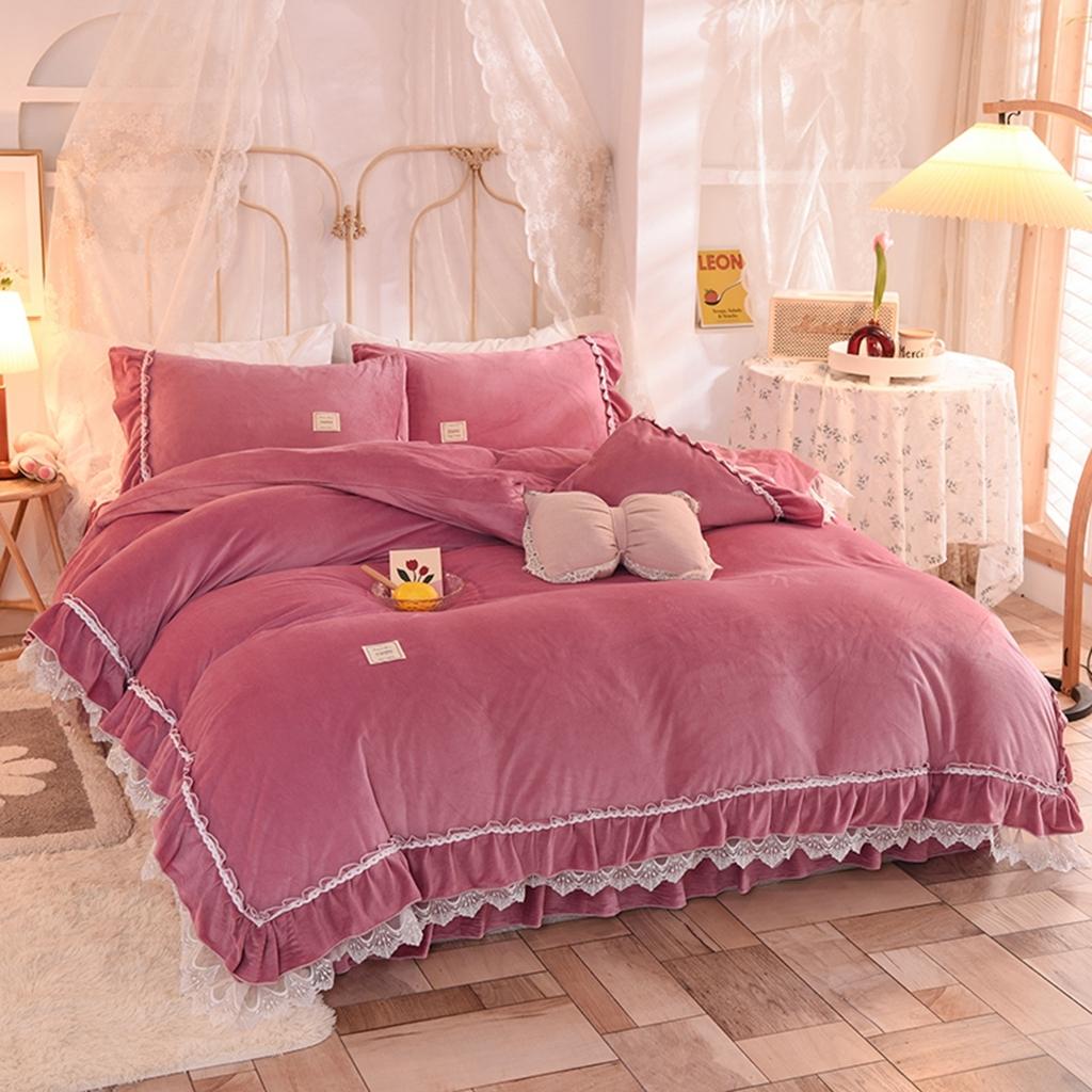 91家纺网 家纺一手货源 找家纺 艾米家居 2020新款缇娜水晶绒四件套 豆沙