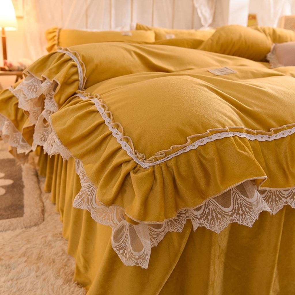 91家纺网 家纺一手货源 找家纺 艾米家居 2020新款缇娜水晶绒四件套 黄