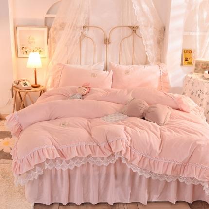 91家纺网 家纺一手货源 找家纺 艾米家居 2020新款缇娜水晶绒四件套 玉色