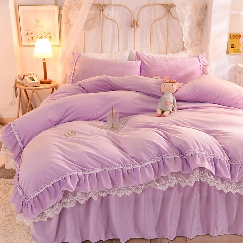 91家纺网 家纺一手货源 找家纺 艾米家居 2020新款缇娜水晶绒四件套 紫