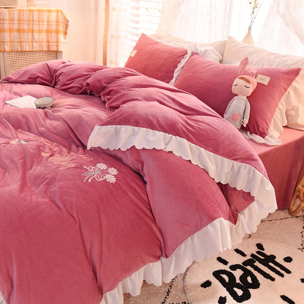 91家纺网 家纺一手货源 找家纺 艾米家居 2020新款水晶绒四件套美妙时光 豆沙