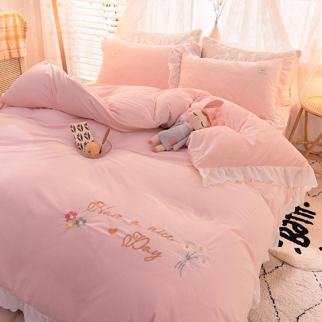 91家纺网 家纺一手货源 找家纺 艾米家居 2020新款水晶绒四件套美妙时光 玉色