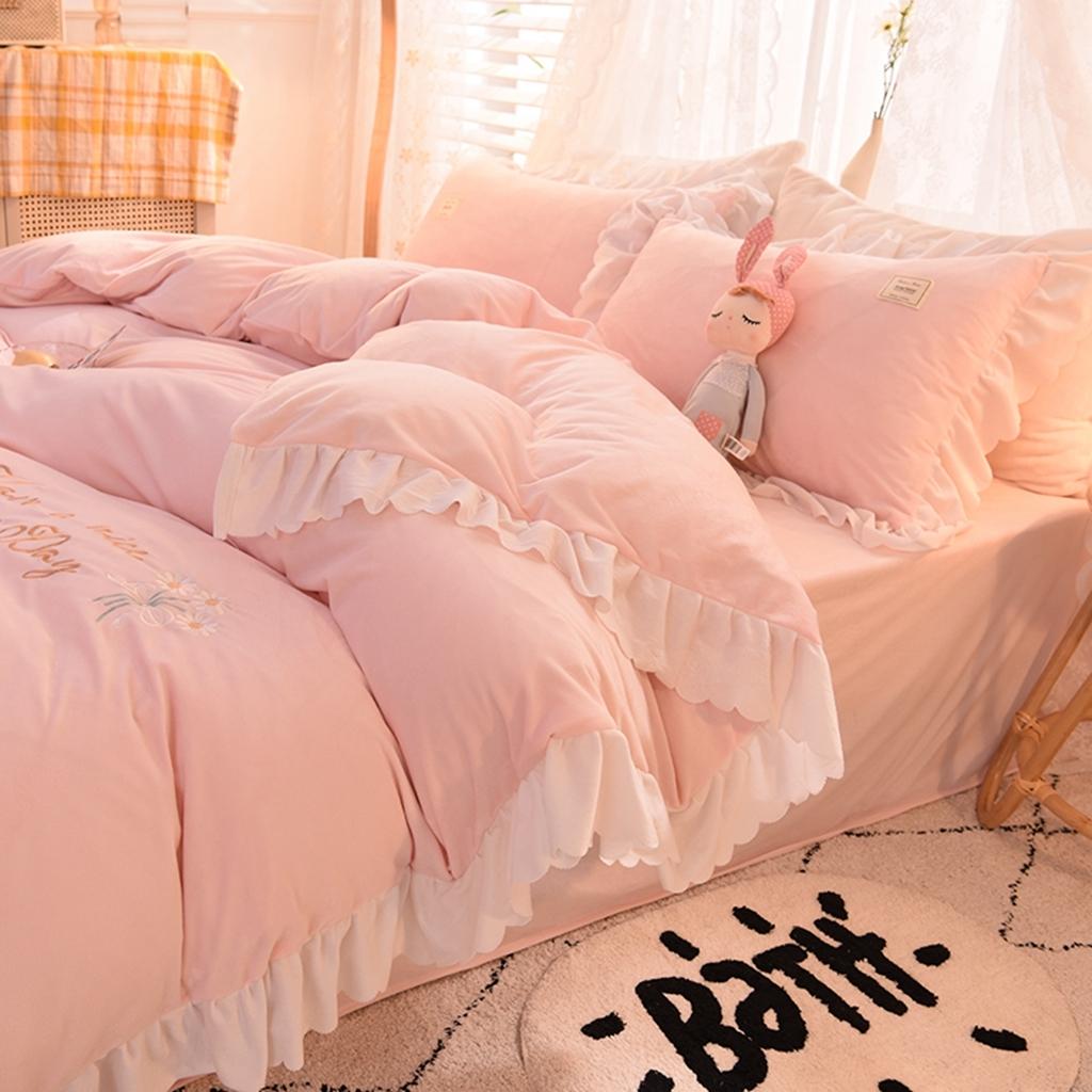 91家纺网 家纺一手货源 找家纺 艾米家居 2020新款水晶绒四件套美妙时光 玉色