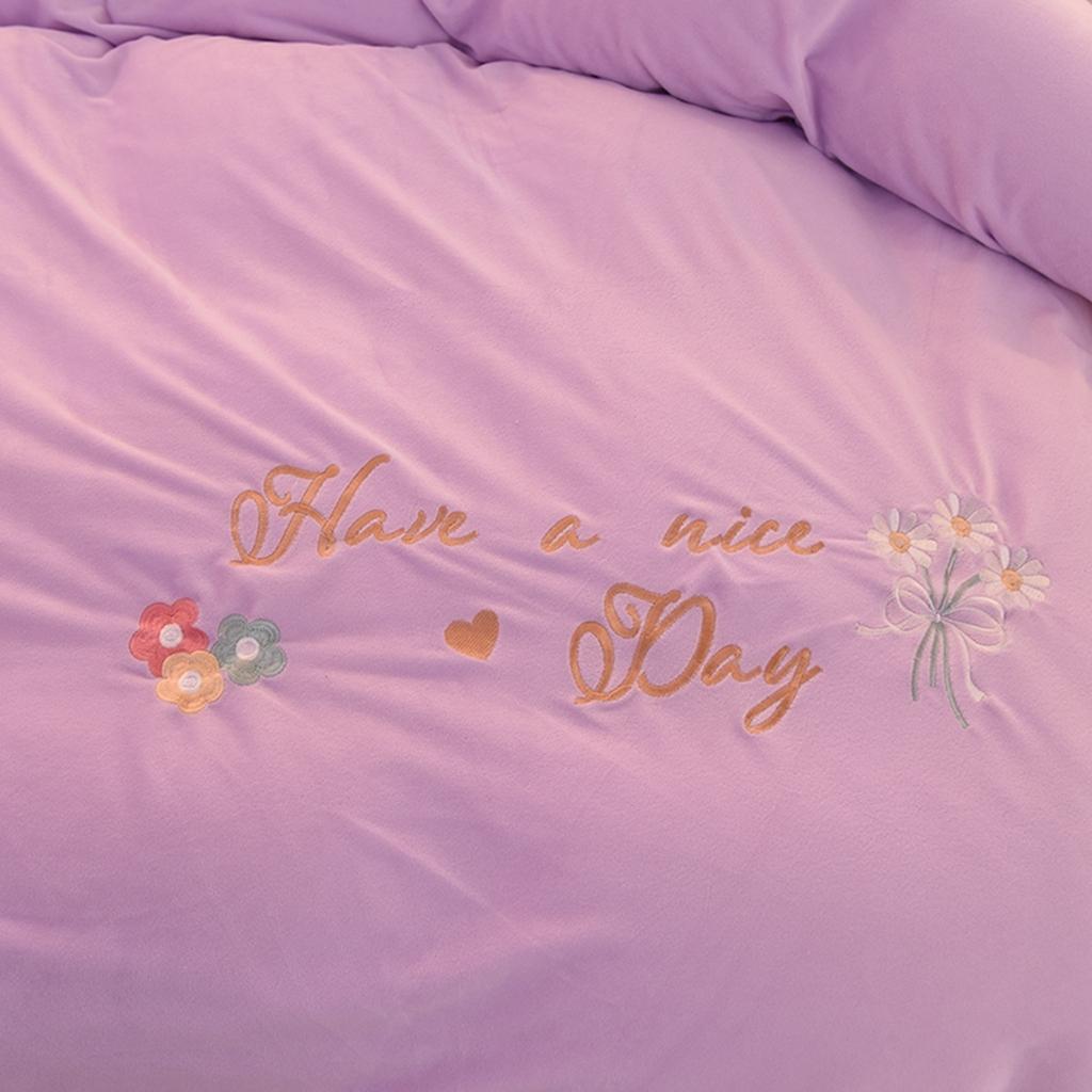 91家纺网 家纺一手货源 找家纺 艾米家居 2020新款水晶绒四件套美妙时光 紫