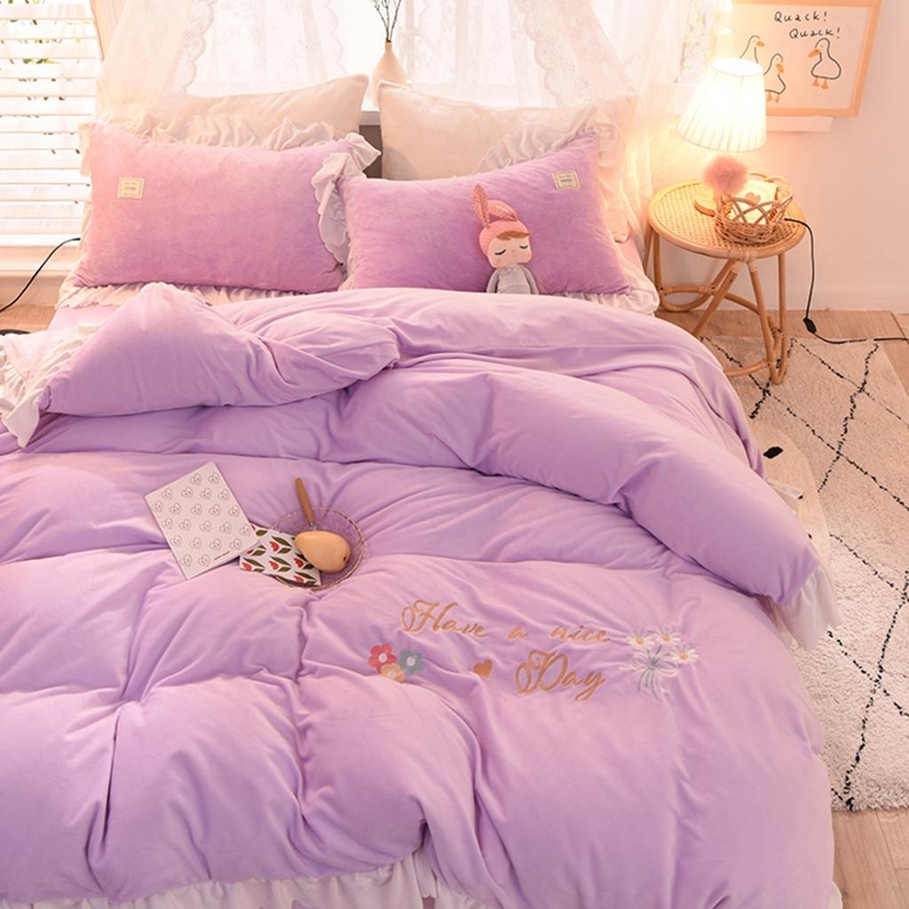 91家纺网 家纺一手货源 找家纺 艾米家居 2020新款水晶绒四件套美妙时光 紫