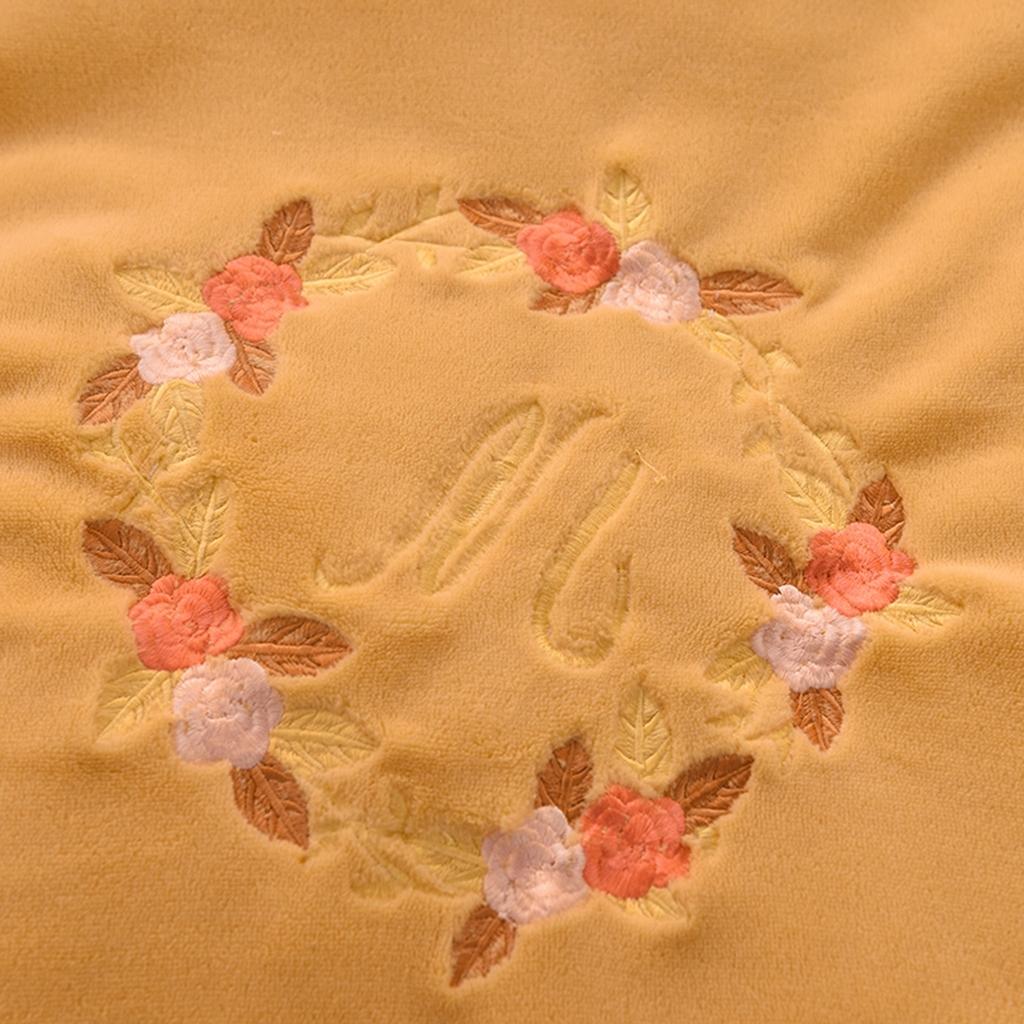 91家纺网 家纺一手货源 找家纺 艾米家居 2020新款牛奶绒四件套花语系列 黄色