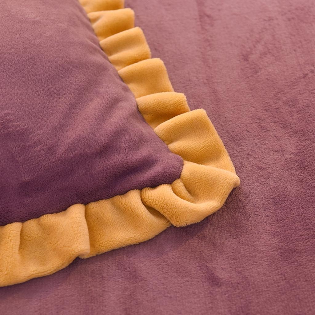 91家纺网 家纺一手货源 找家纺 艾米家居 2020新款牛奶绒四件套花语系列 梅子色