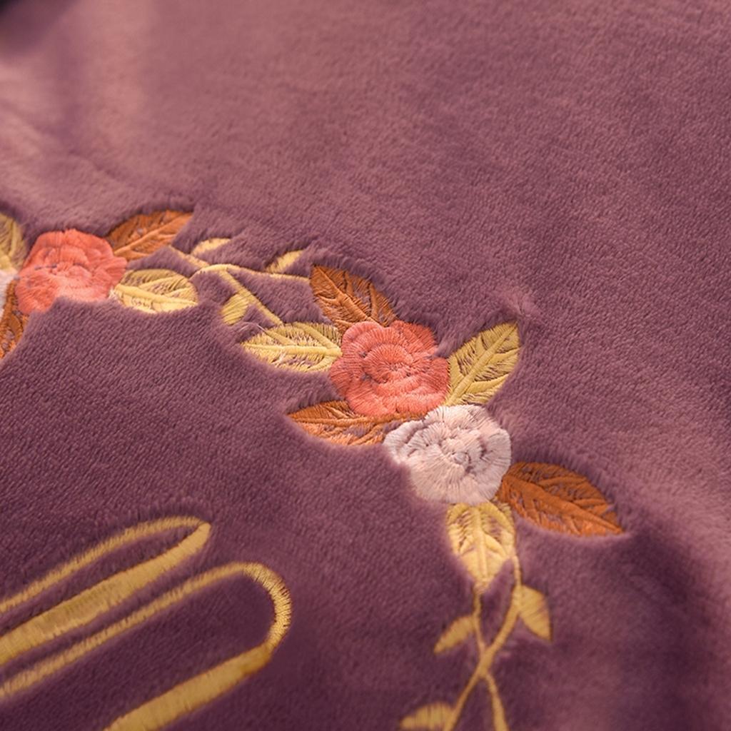 91家纺网 家纺一手货源 找家纺 艾米家居 2020新款牛奶绒四件套花语系列 梅子色