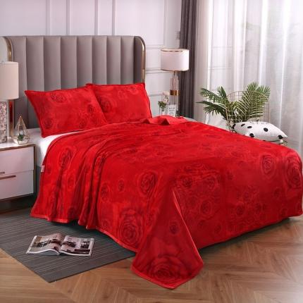 赋雅家纺双面绒超柔加厚云貂绒毛毯法莱绒毛毯床单盖毯