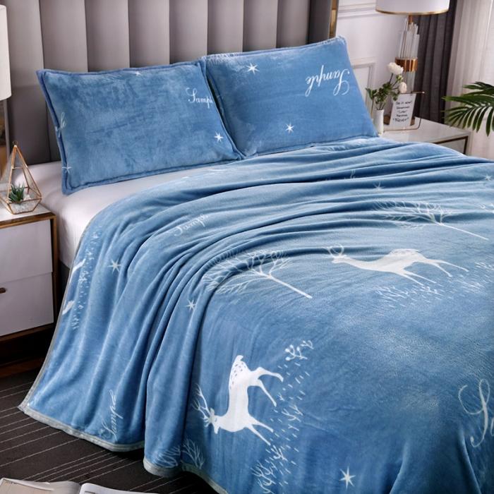 91家纺网 家纺一手货源 找家纺 赋雅家纺 双面绒毯子超柔加厚云貂绒毛毯法莱绒毛毯 床单盖毯