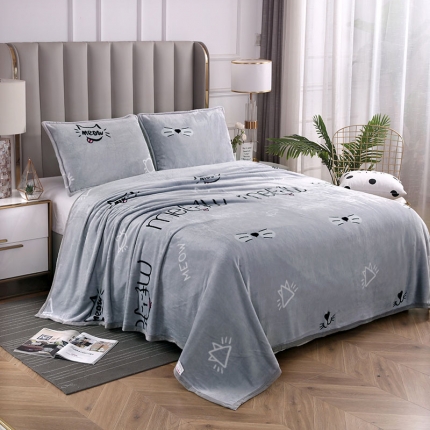 91家纺网 家纺一手货源 找家纺 2025总高克重赋雅-加厚云貂绒毛毯双面绒休闲毯 法莱绒枕套床单盖毯