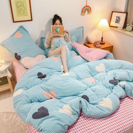 佰亿莱 2024新款魔法绒四件套 甜蜜爱心