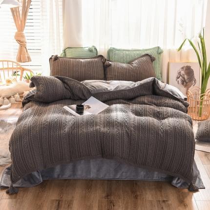 91家纺网 家纺一手货源 找家纺 （总）淑女公社 2020秋冬新款针织毛线四件套