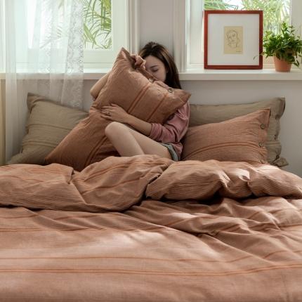 91家纺网 家纺一手货源 找家纺 （总）华超针织 2021新款水洗棉提花纽扣款四件套