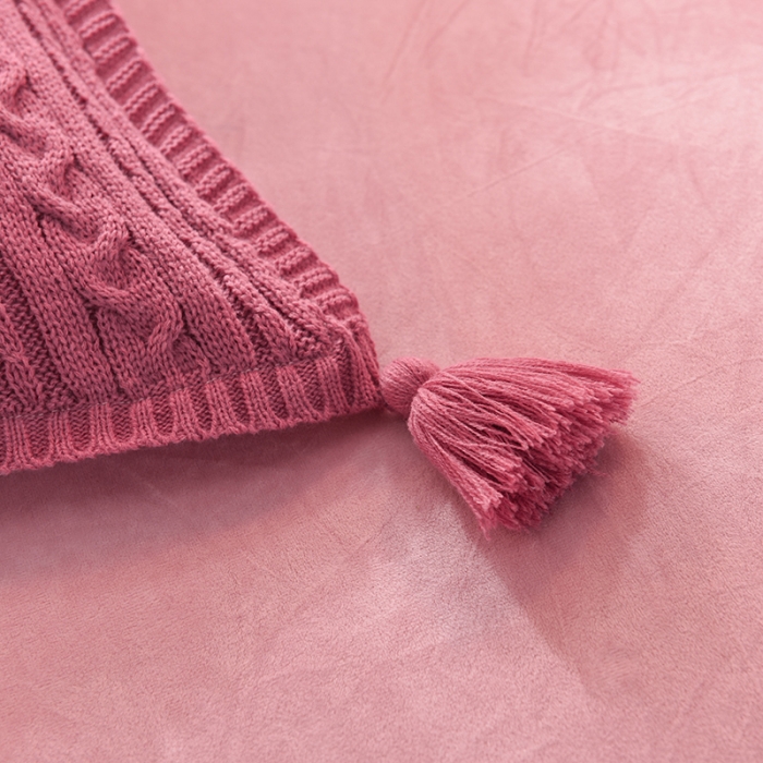 91家纺网 家纺一手货源 找家纺 淑女公社 2020秋冬新款针织毛线四件套 豆沙