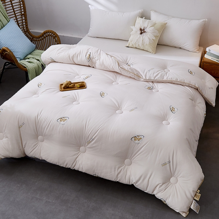 91家纺网 家纺一手货源 找家纺 欧雅搁 2025新款生姜驱寒冬被被子被芯 生姜驱寒冬被-姜黄