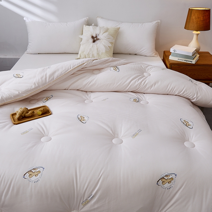 91家纺网 家纺一手货源 找家纺 欧雅搁 2025新款生姜驱寒冬被被子被芯 生姜驱寒冬被-姜黄